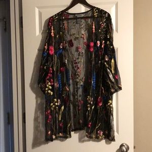 Sheer fancy dress up layered shirt 4x